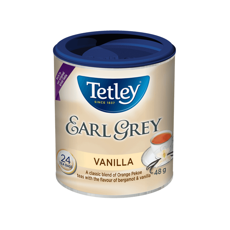 Earl Grey Vanilla canister with 24 tea bags. 