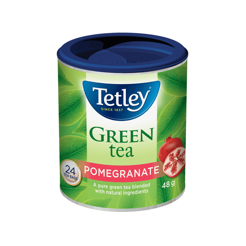 Pomegranate Green tea canister with 24 tea bags. 