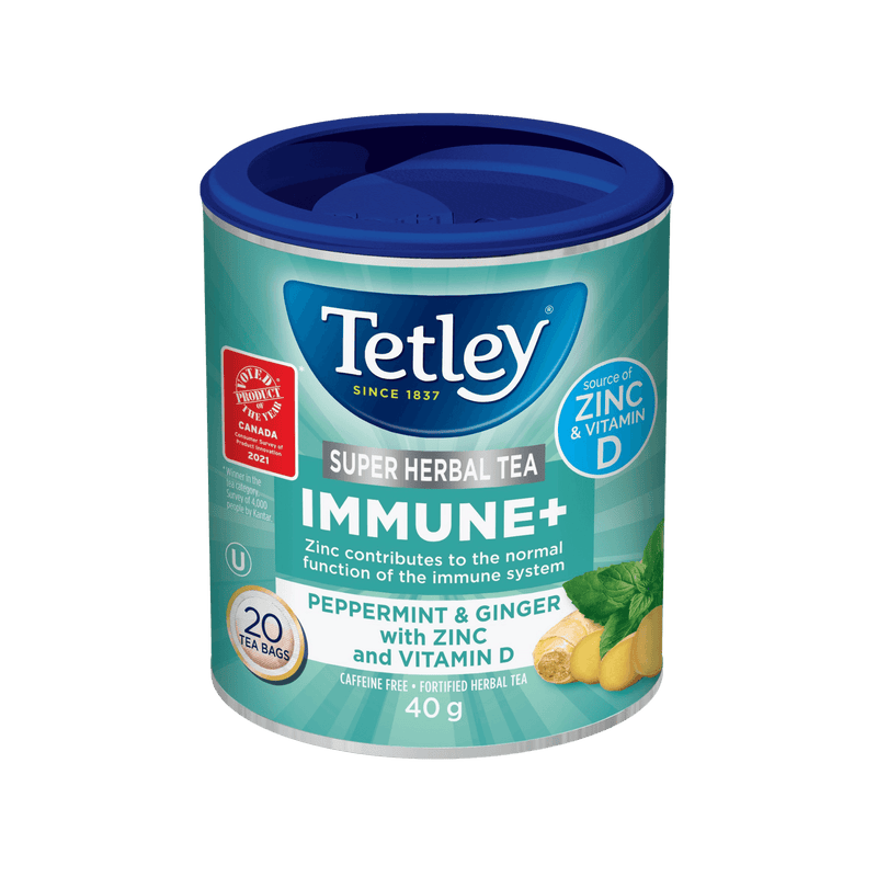 Super Herbal Immune Plus canister with 20 tea bags. 