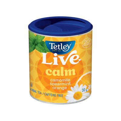 Tetley Live Calm Tea canister