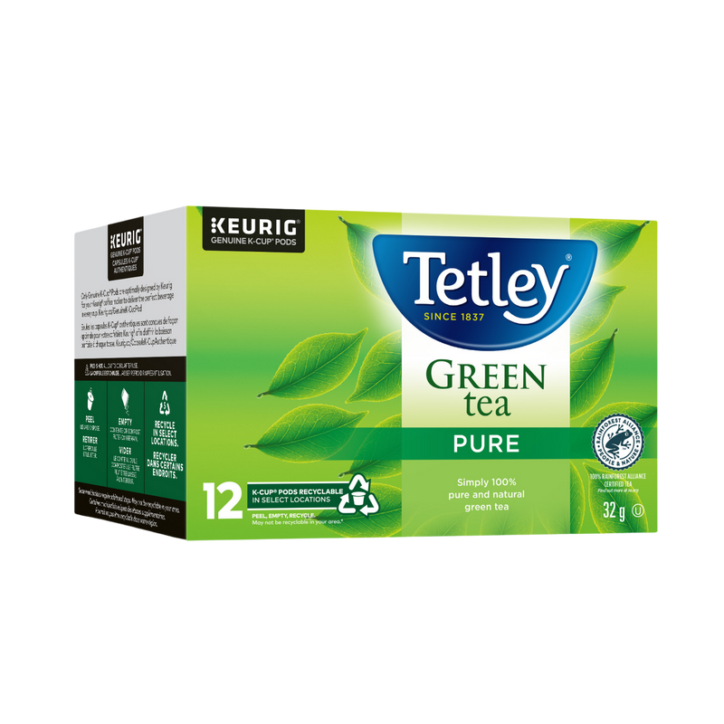Pure Green tea K-Cups box with 12 pods. 