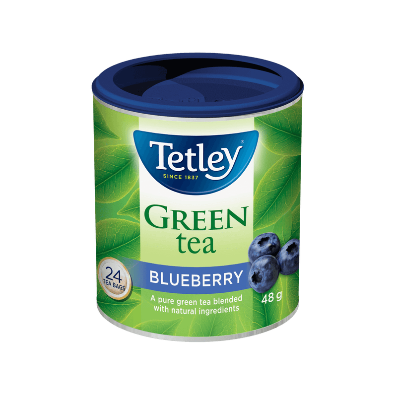 Blueberry Green tea canister with 24 tea bags. 