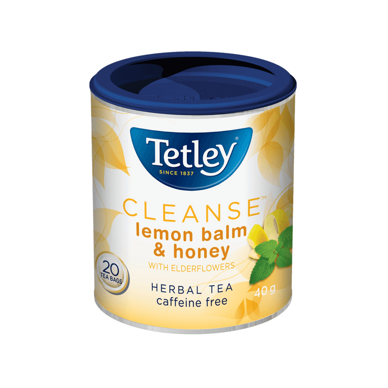 Cleanse Lemon Balm & Honey canister with 20 tea bags. 
