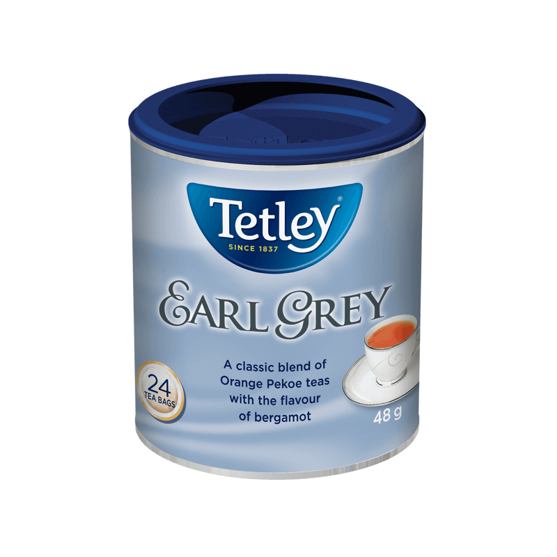 Earl Grey canister with 24 tea bags. 