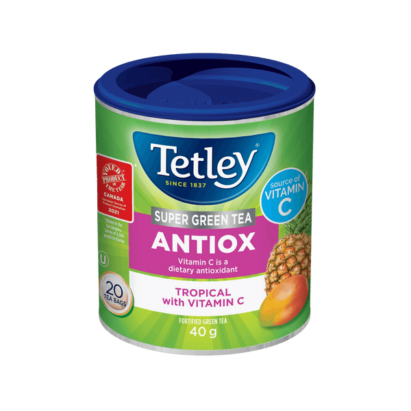 Super Green Antiox Tea Tropical with Vitamin C Tetley Canada